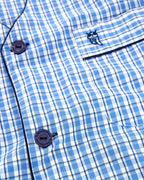 Pijama de hombre de algodón azul a cuadros disponible en tallas S a XXXXXL