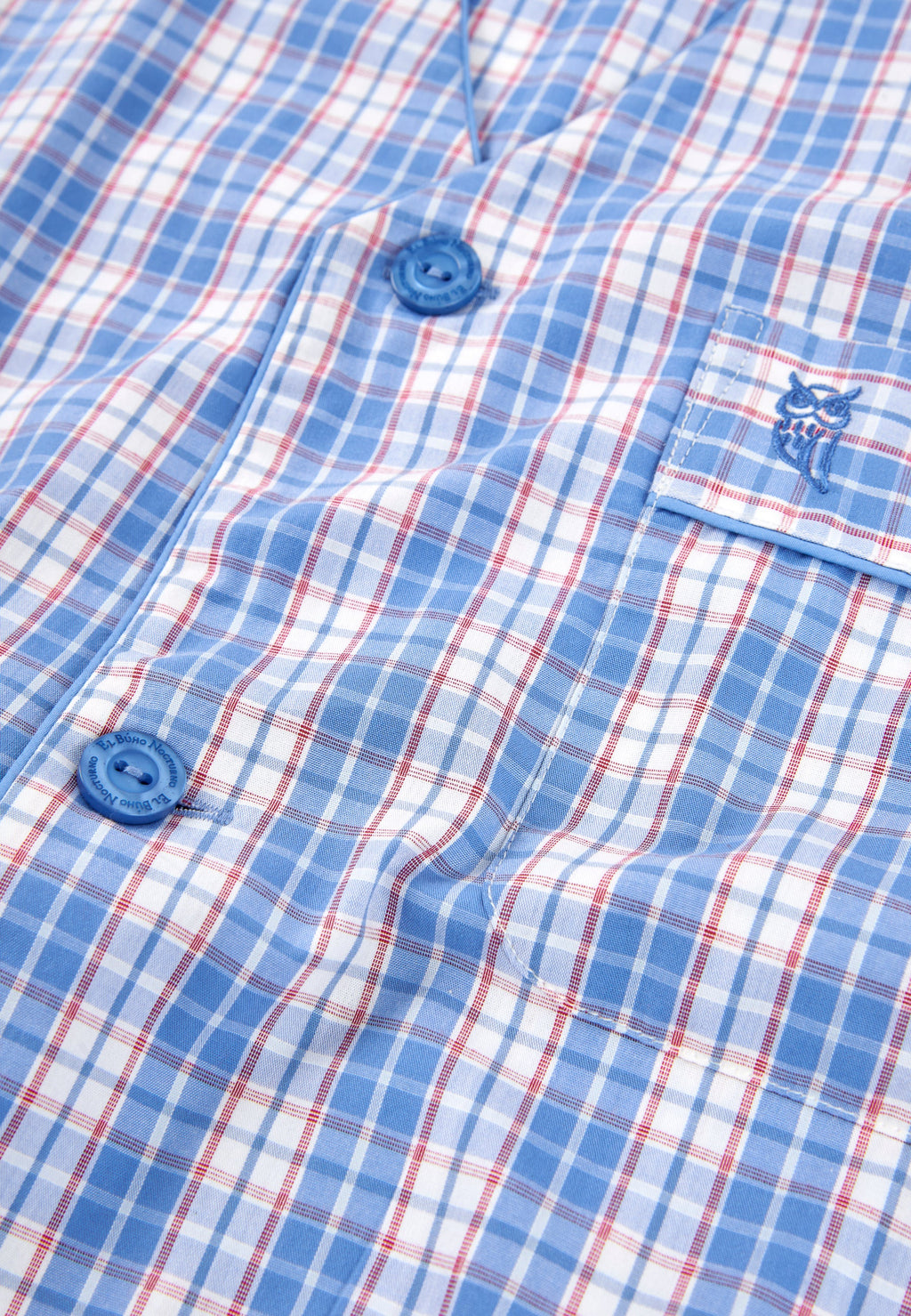 Pijama hombre azul y rosa algodón