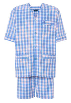 Pijama hombre verano corto cuadros azul