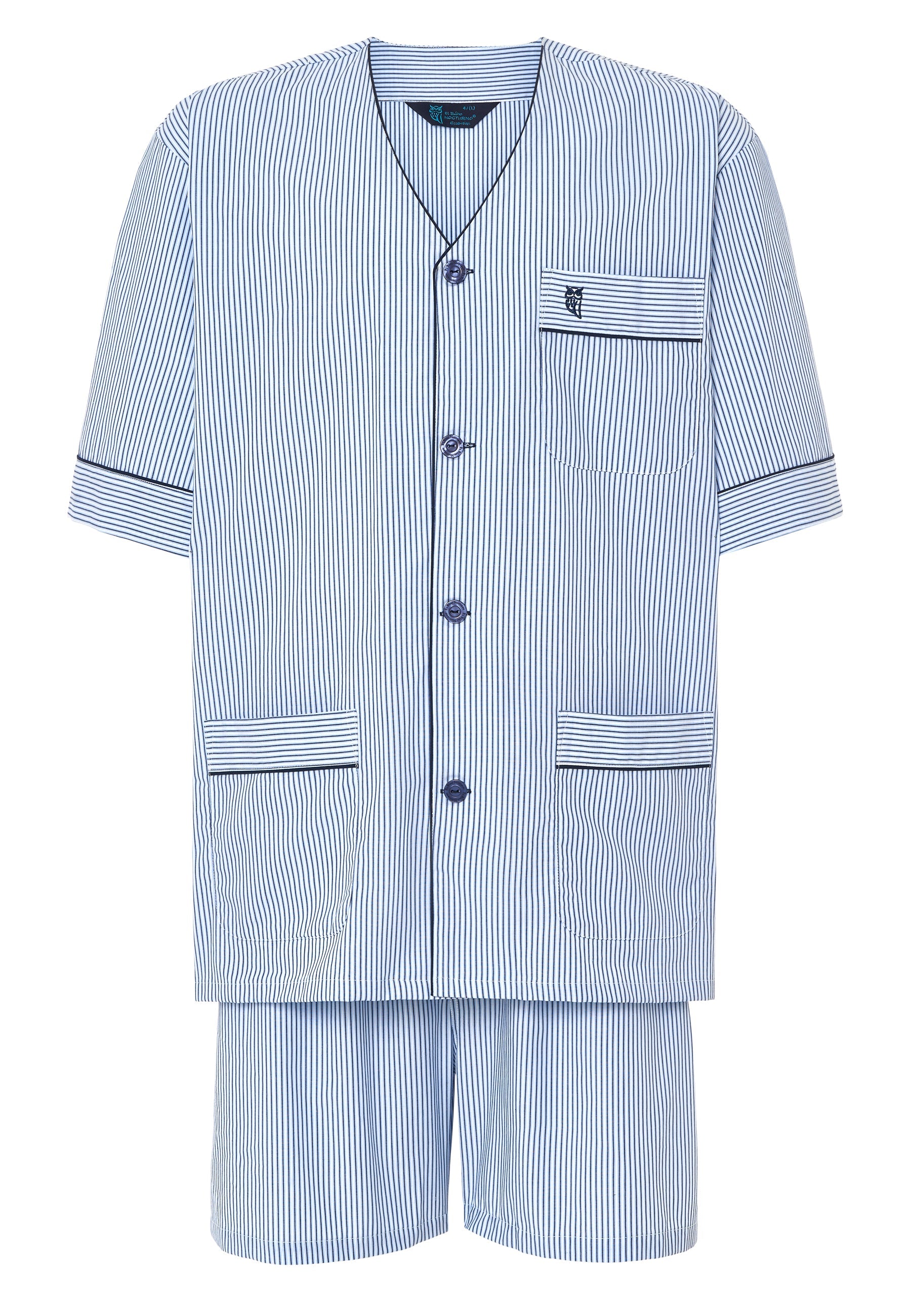 Pijama hombre verano corto rayas azul