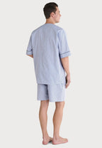 Pijama hombre verano cuadros azul y rosa
