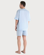 Pijama hombre verano rayas celestes blanco