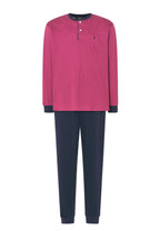 Pijama largo premium de hombre PRODIGY Edition granate y azul marino