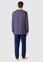 Pijama para hombre de entretiempo azúl de algodón