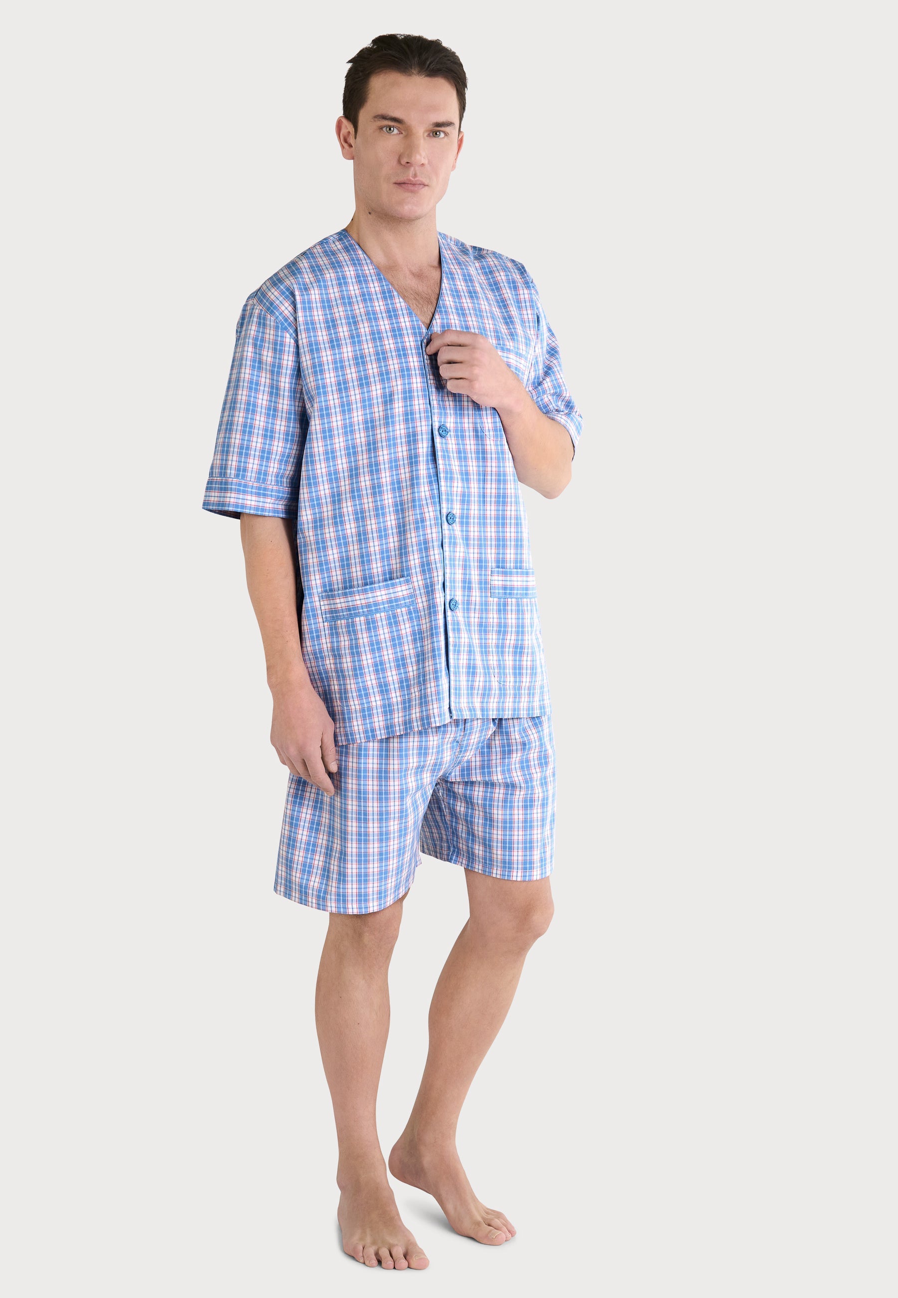 Pijama popelín algodón hombre