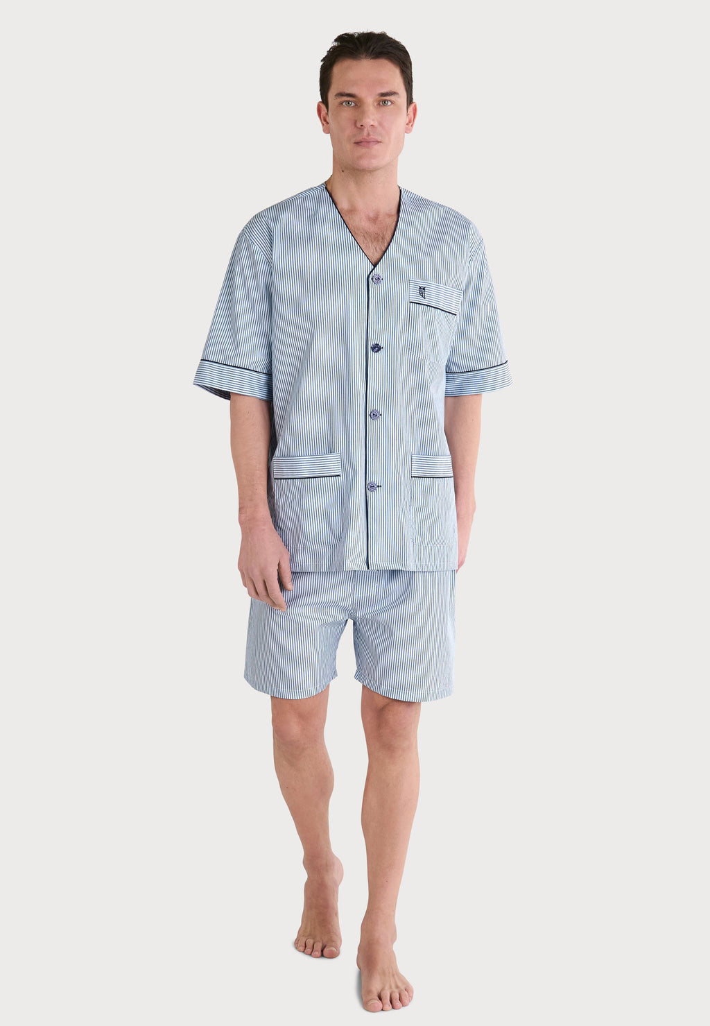 Pijama popelín algodón hombre rayado