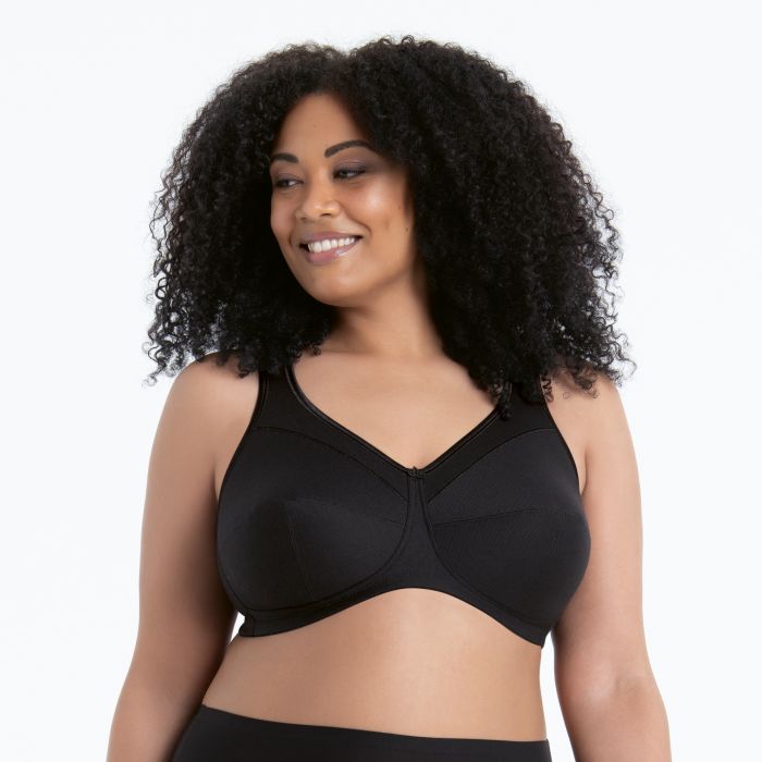 Sujetador comfort mujer con tirantes anchos acolchados negro