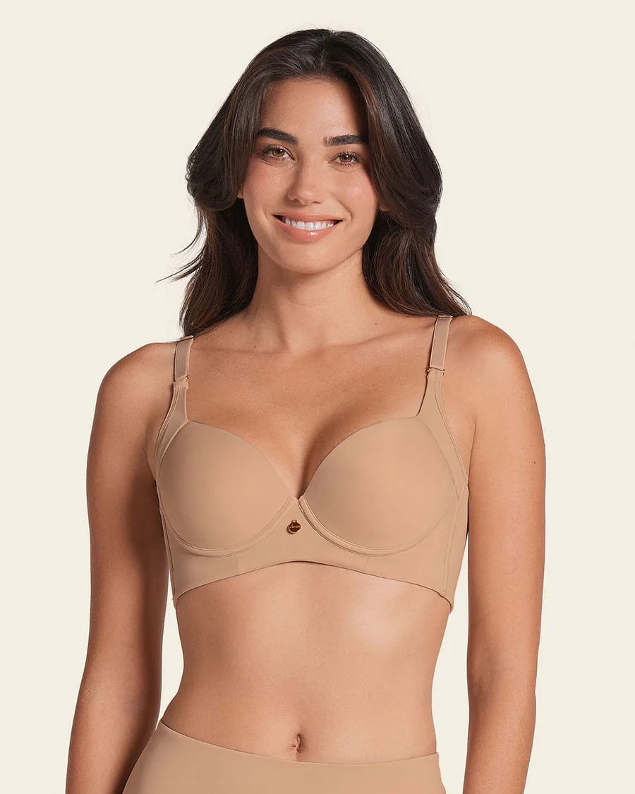 Sujetador push-up suave y cubrimiento alto de Leonisa beige