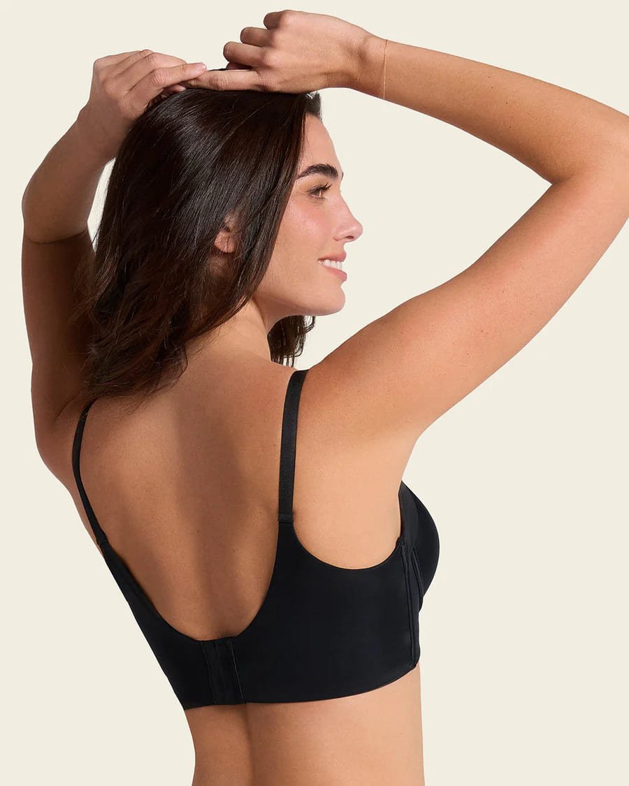 Sujetador push-up suave y cubrimiento alto negro de Leonisa