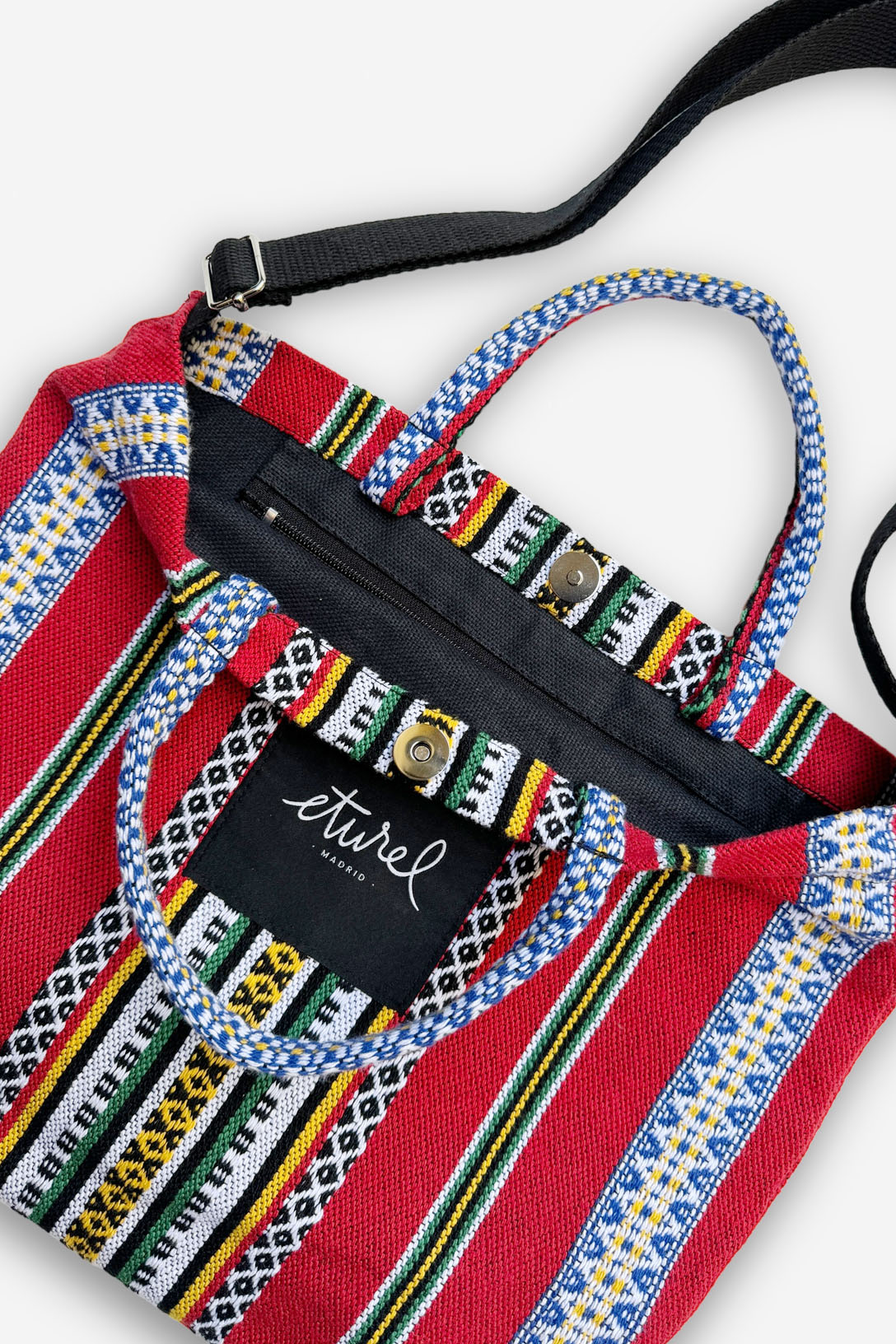 TOTE BAG CRUZADA GRANADA ROJO CON ASA AJUSTABLE