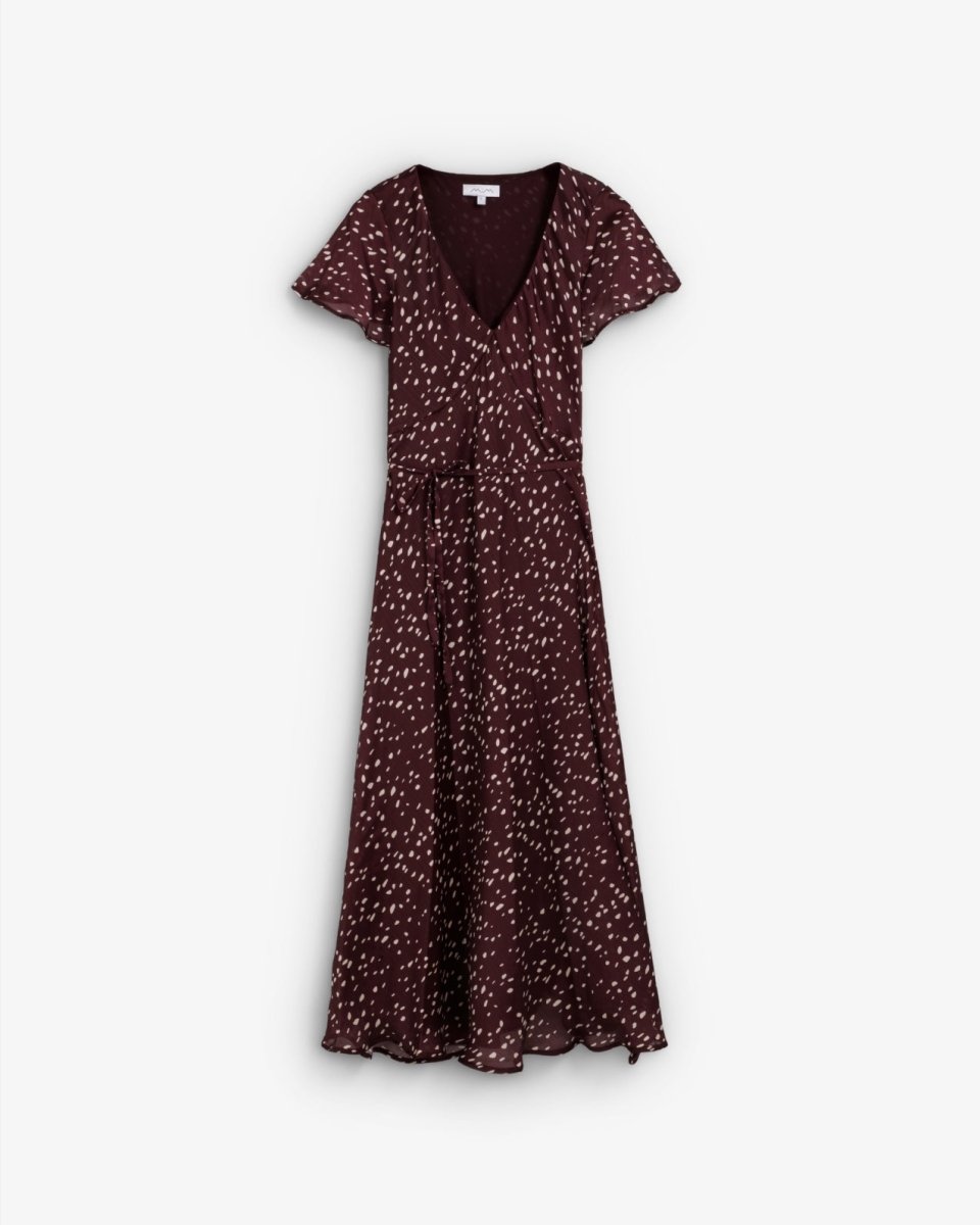 Vestido Palermo Berenjena estampado moteado