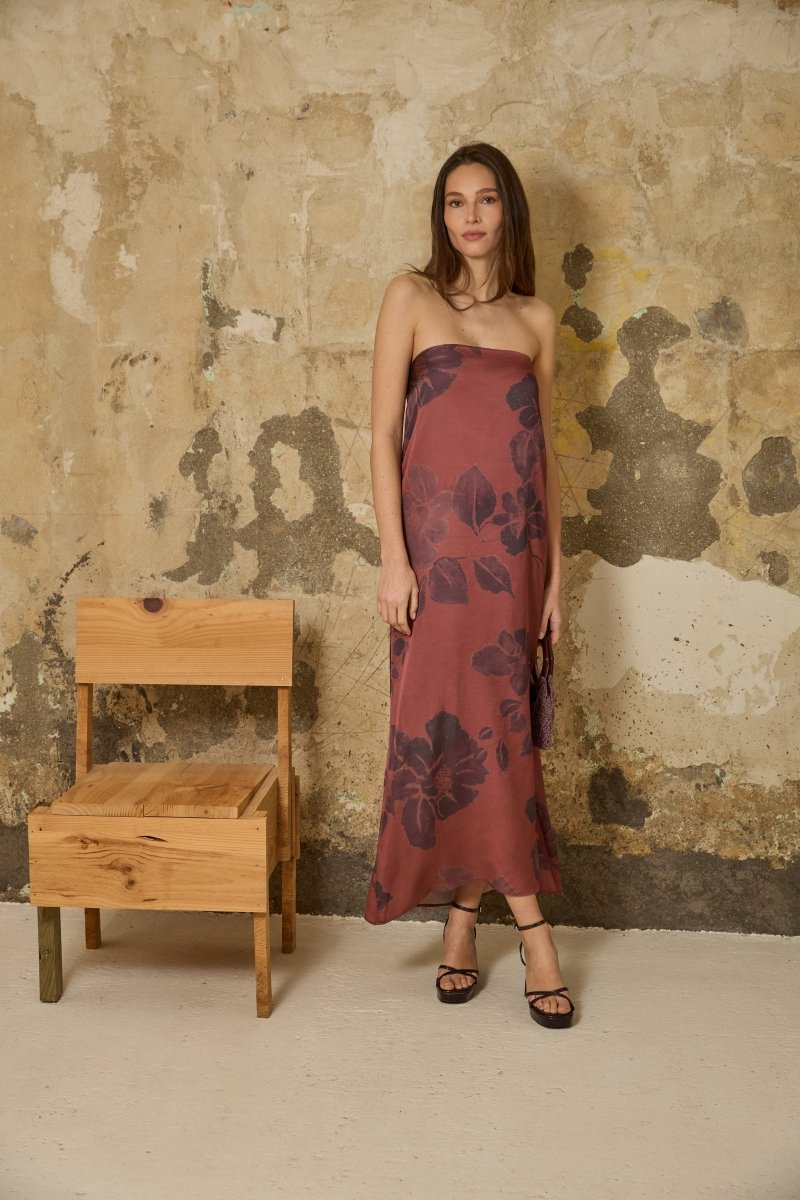 Vestido elegante color malva