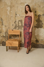 Vestido floral malva para mujer
