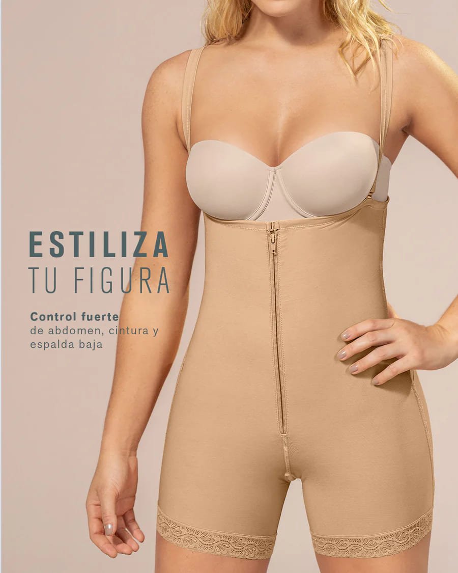 Vista frontal de la braga faja Leonisa con cierre delantero ultraplano