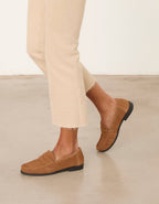 Zapato de piel de ante camel