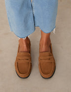 Zapato mocasín Harry Camel de ante