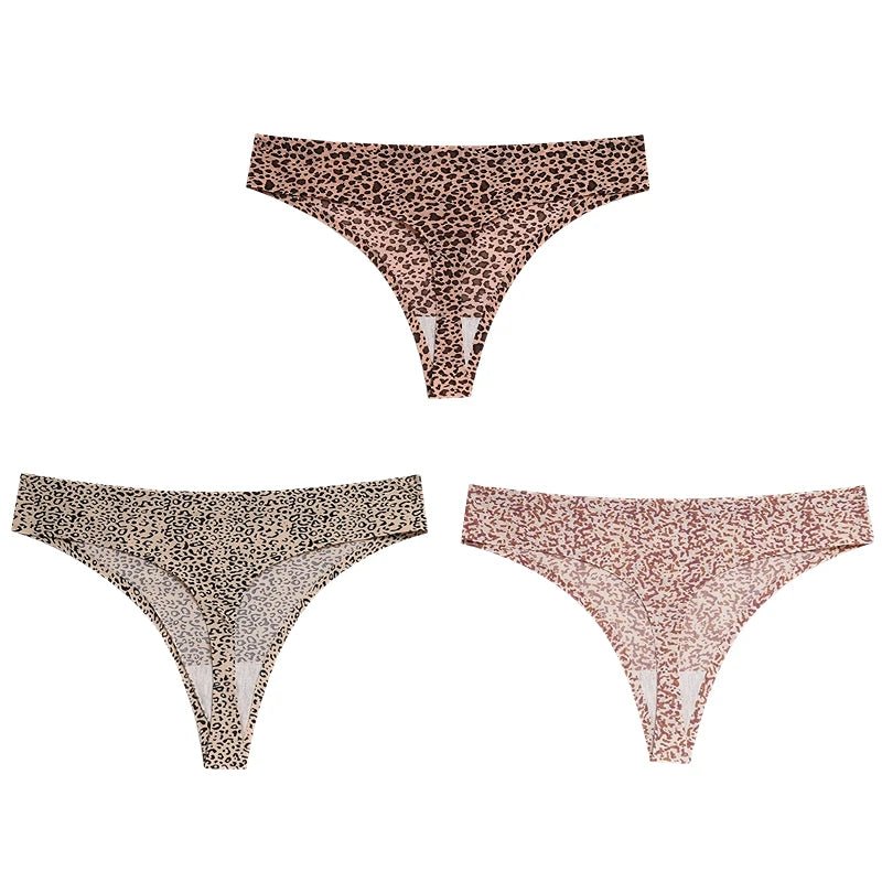 pack 3 tangas mujer sin costuras leopardo