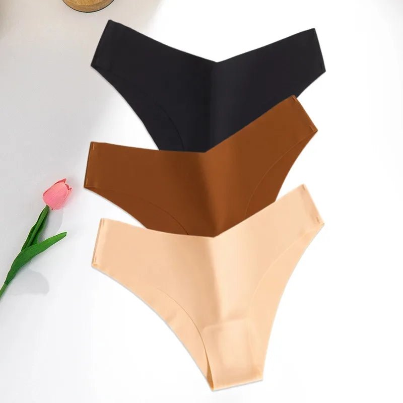 pack tangas mujer sin costuras (negro, piel y marron)