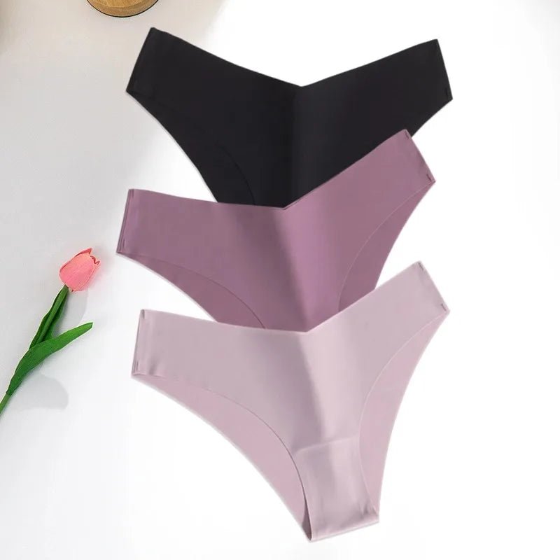 pack tangas mujer sin costuras (violetas y negro)