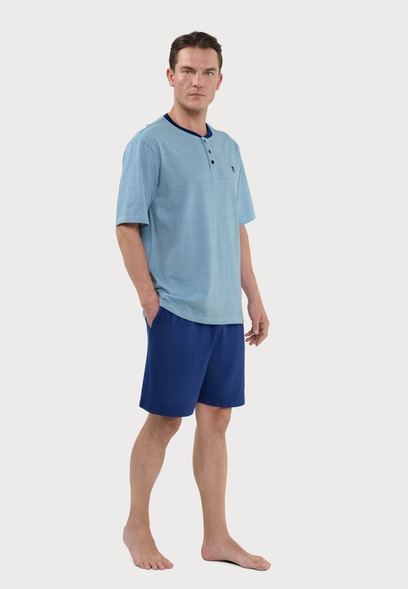pijama corto para hombre azul marino