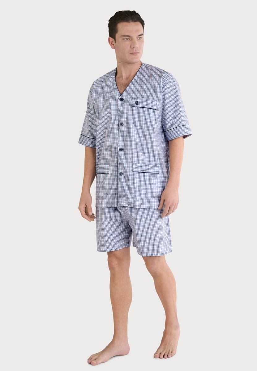 pijama corto para hombre de popelín