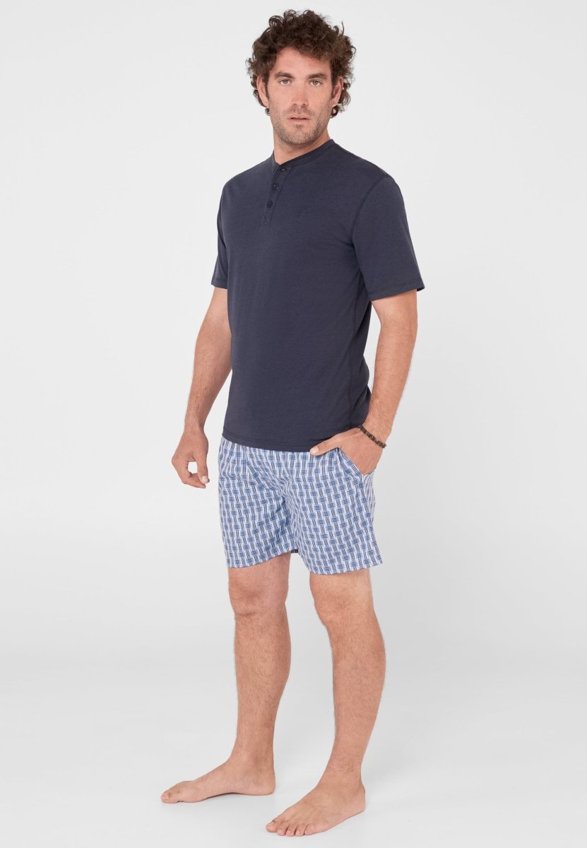 pijama hombre verano corto azul