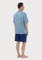 pijama verano para hombre azul marino