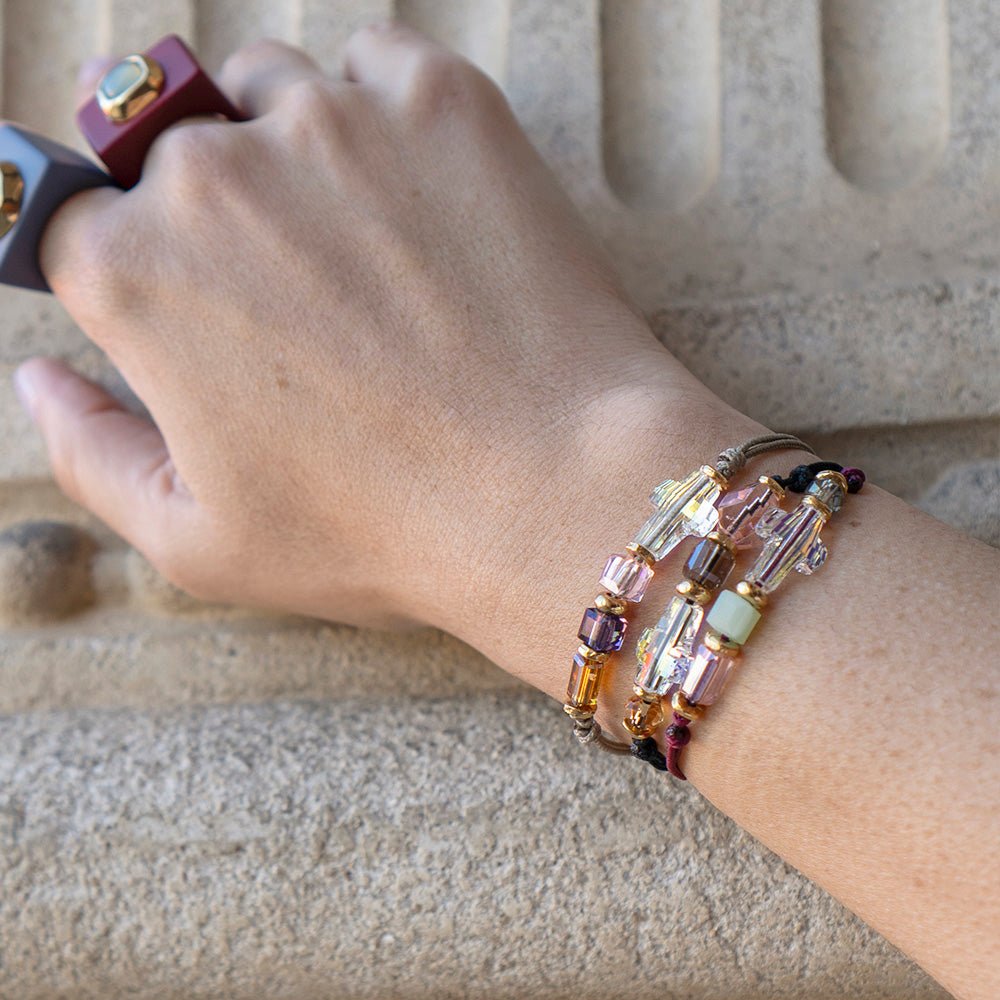 pulsera Swarovski cordón premium cruz brillante