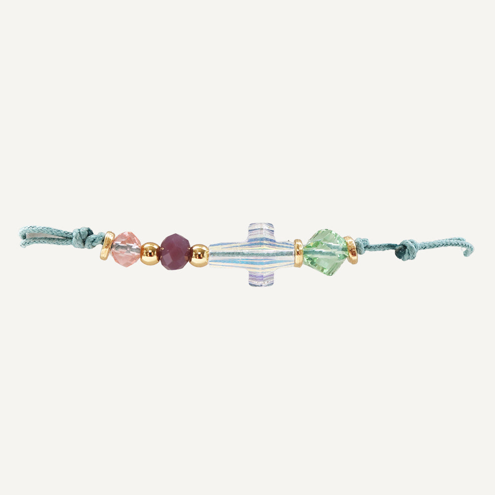pulsera cruz Swarovski turquesa