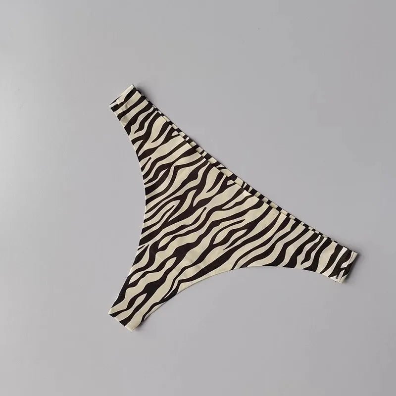 tanga mujer sin costuras estampado cebra