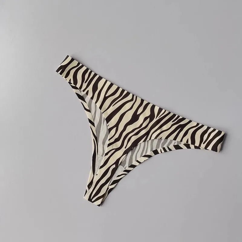 tanga mujer sin costuras estampado cebra trasero