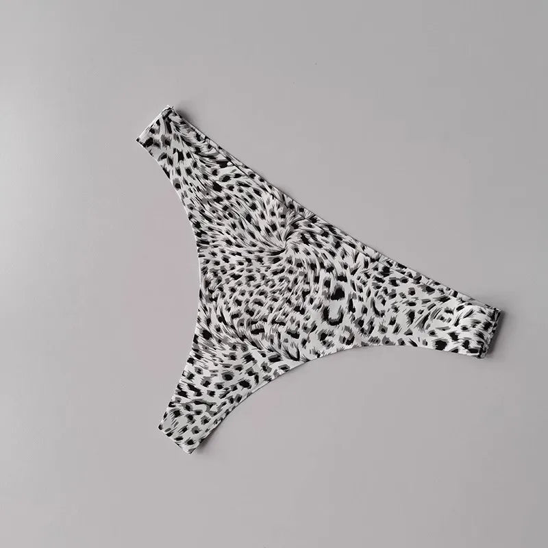 tanga sin costuras leopardo plata